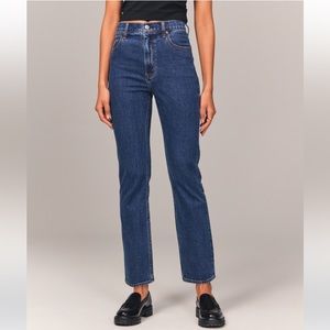 Abercrombie & Fitch Women's Straight Leg Jeans - Dark Blue